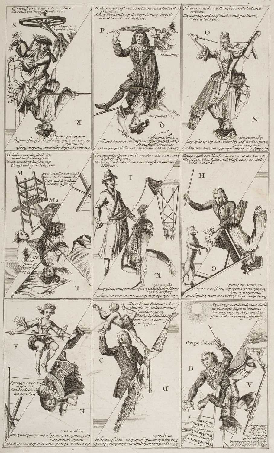Lot 357 - Satirical Card Game. Toverkaart of Genees middel der Wind-breuken vant Zuid west ... , c. 1720