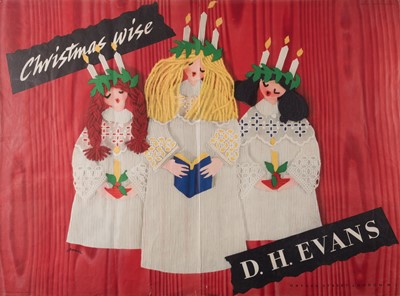 Lot 209 - Advertising Poster. Christmas Wise, D. H. Evans, Oxford Street, London, circa 1950