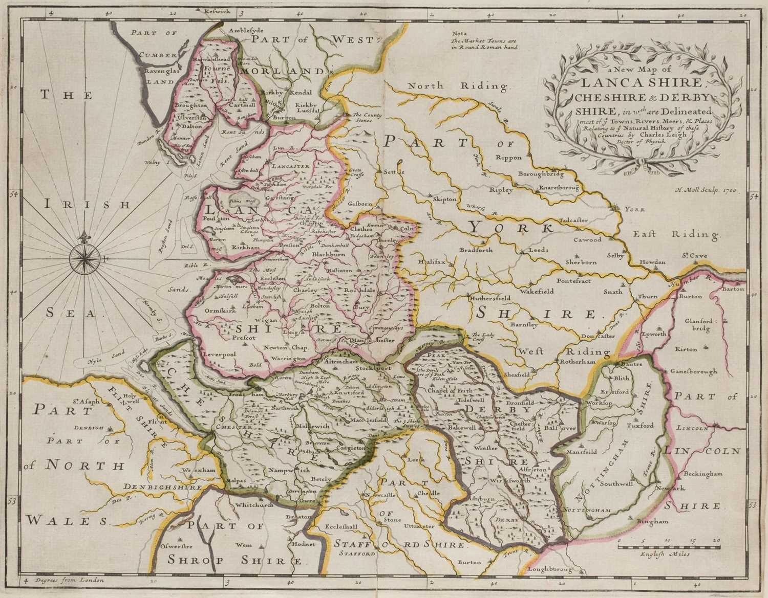 Lot 64 - Leigh (Charles). The Natural History of Lancashire, Cheshire, and the Peak, in Derbyshire, 1700