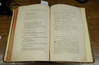 Lot 64 - Leigh (Charles). The Natural History of Lancashire, Cheshire, and the Peak, in Derbyshire, 1700