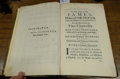 Lot 64 - Leigh (Charles). The Natural History of Lancashire, Cheshire, and the Peak, in Derbyshire, 1700
