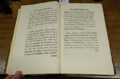 Lot 64 - Leigh (Charles). The Natural History of Lancashire, Cheshire, and the Peak, in Derbyshire, 1700