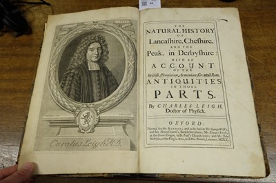 Lot 64 - Leigh (Charles). The Natural History of Lancashire, Cheshire, and the Peak, in Derbyshire, 1700