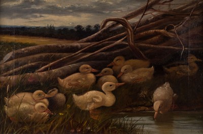 Lot 142 - Carter (Samuel John, 1835 - 1892). Ducklings on a riverbank, mid-19th century