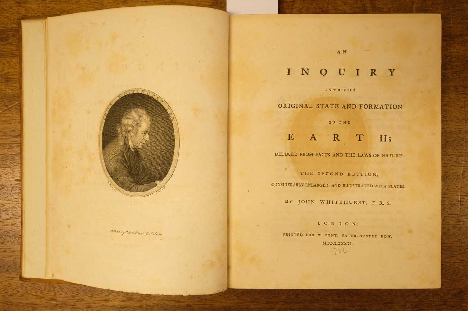 Lot 76 - Whitehurst (John). An Inquiry into the original state and formation of the Earth, 2nd ed., 1786