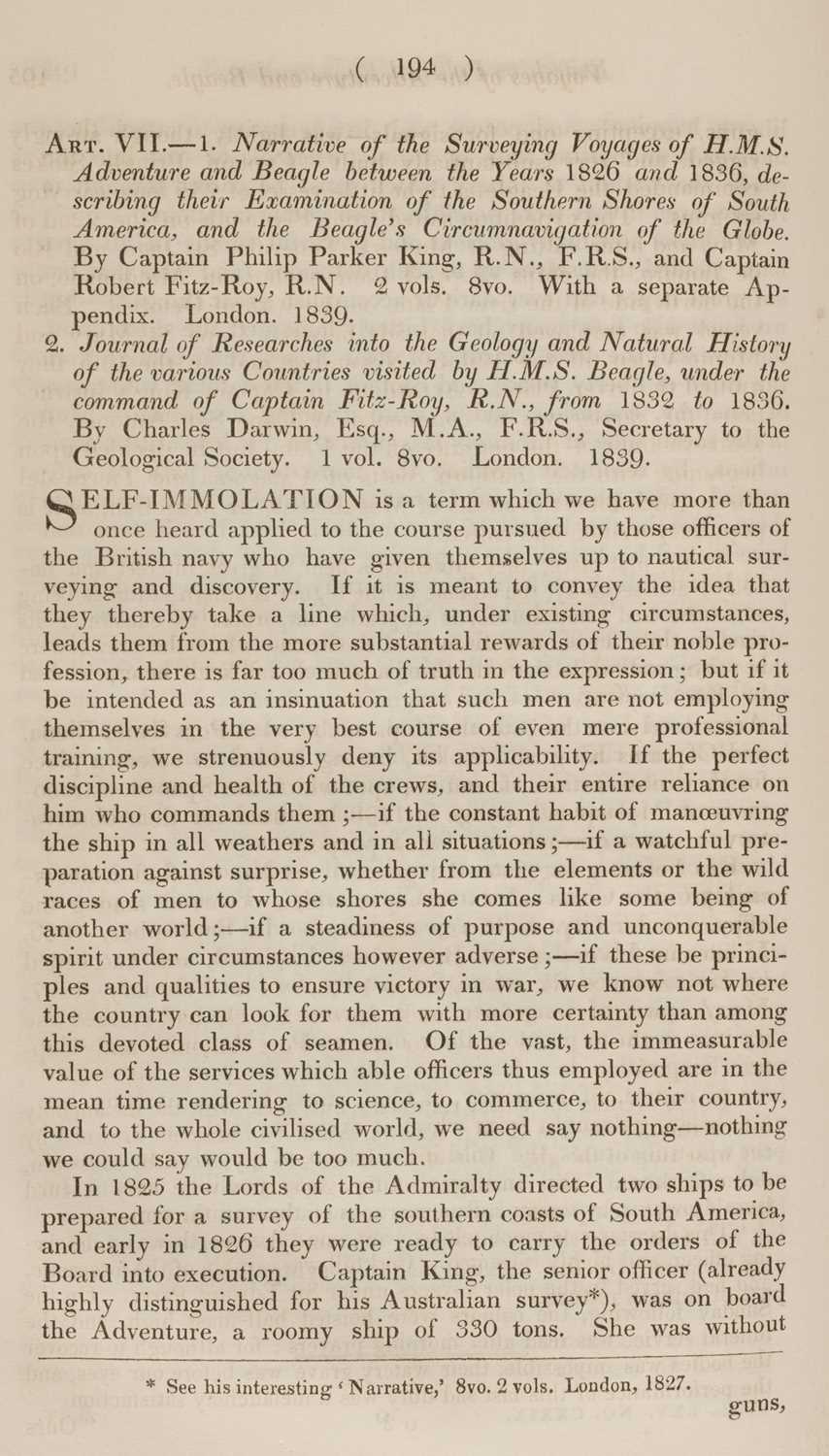 Lot 88 - Darwin (Charles). The Quarterly Review volume LXV, December 1839 & March 1840
