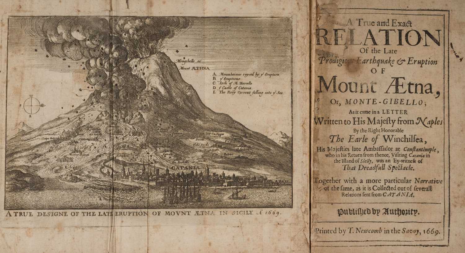 Lot 59 - Mount Etna. Winchilsea [H. F.]. Eruption of Mount Ætna, 1669