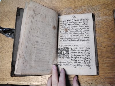 Lot 59 - Mount Etna. Winchilsea [H. F.]. Eruption of Mount Ætna, 1669