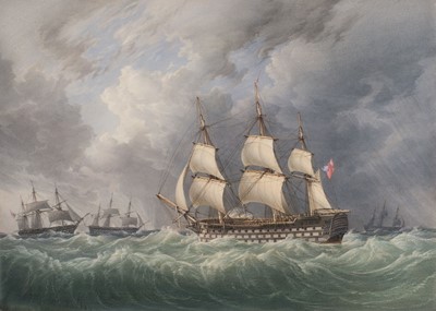 Lot 136 - Joy (William, 1803-1867). First Rate Naval Man of War, watercolour on paper