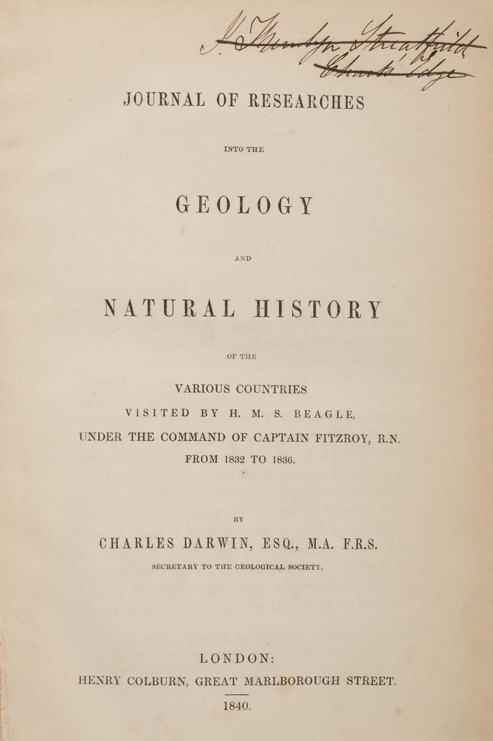 Lot 91 - Darwin (Charles). Journal of Researches into the Geology, 1st edition, 2nd issue, 1840