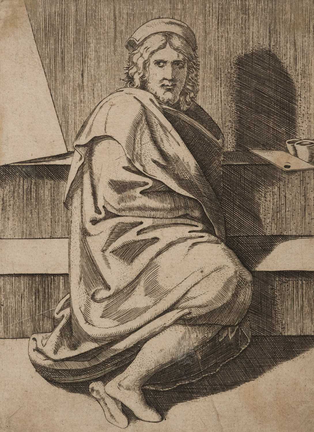 Lot 47 - Marcantonio (Raimondi, 1480-1534). Portrait of Raphael