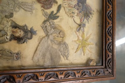 Lot 477 - Embroidered Picture. Stumpwork collage picture of Charles I and Henrietta Maria, 17th century