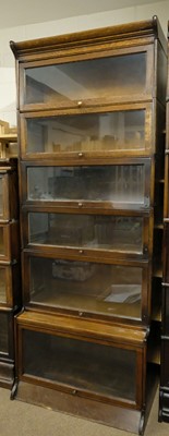 Lot 381 - Bookcase. A 1920s Globe Wernicke 6-tier bookcase