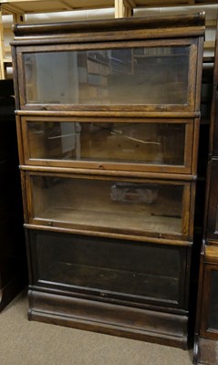 Lot 380 - Bookcase. A 1920s Globe Wernicke 4-tier bookcase
