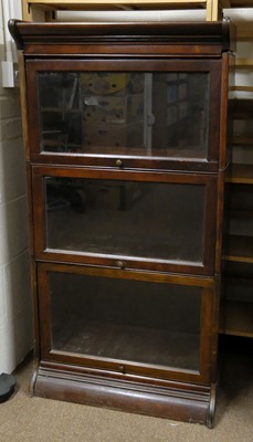 Lot 388 - Bookcase. A 1920s Globe Wernicke style 3-tier bookcase