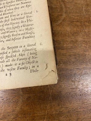 Lot 321 - Robinson (Thomas). New observations on the Natural History of This World of Matter, 1696