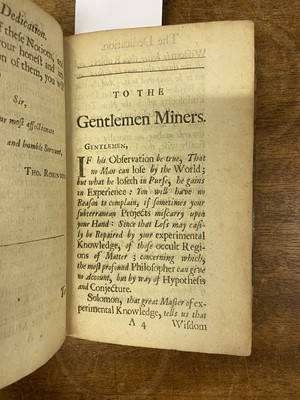 Lot 321 - Robinson (Thomas). New observations on the Natural History of This World of Matter, 1696