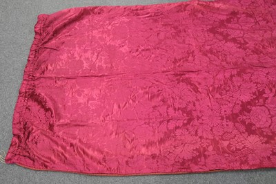 Lot 483 - Fabric. A group of red damask fabric pieces, 18th and 19th century