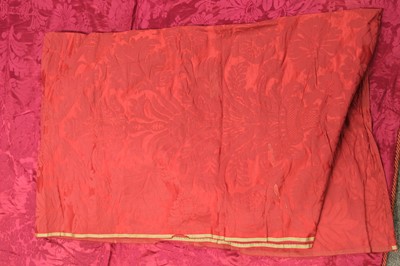 Lot 483 - Fabric. A group of red damask fabric pieces, 18th and 19th century