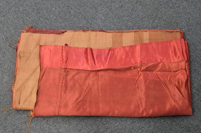 Lot 483 - Fabric. A group of red damask fabric pieces, 18th and 19th century