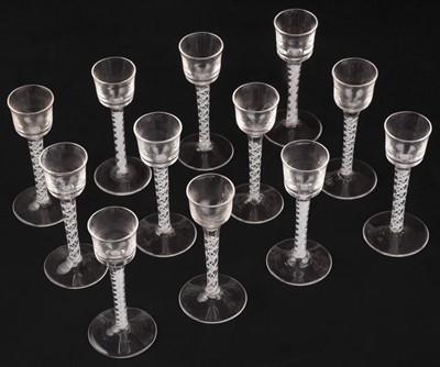 Lot 614 - Drinking glasses. A set of twelve 20th century drinking glasses