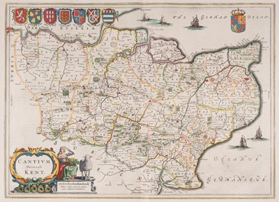 Lot 129 - Blaeu (Johannes). Three County Maps, circa 1648