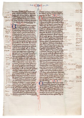 Lot 289 - Illuminated leaf. An illuminated leaf from a Latin Bible, late 13th-century