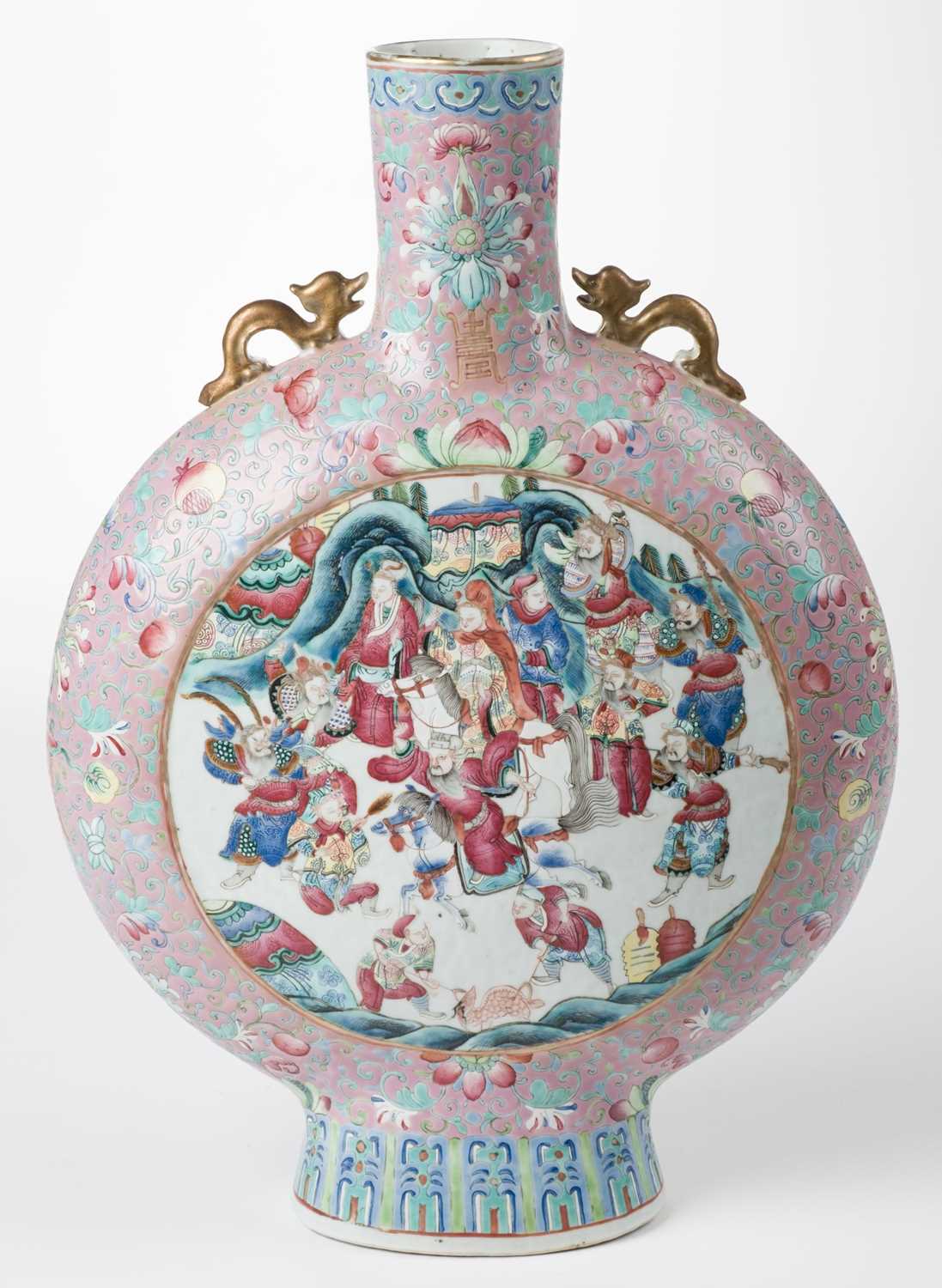 Lot 586 - Moon flask. A Chinese porcelain moon flask