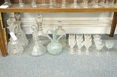 Lot 615 - Glassware. A collection of 19th century and later drinking glasses and decanters