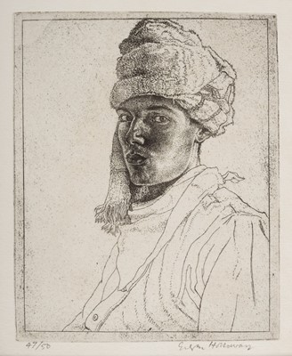 Lot 371 - Holloway (Edgar, 1914-2008). The Turban (Self-Portrait No. 9), 1937