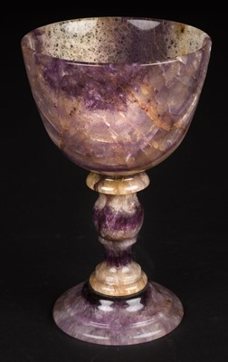 Lot 653 - Blue John. A substantial Derbyshire Blue John goblet, circa 1850