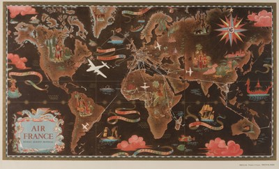 Lot 205 - World. Boucher (Lucien). Air France Réseau Aerien Mondial, Paris, circa 1948