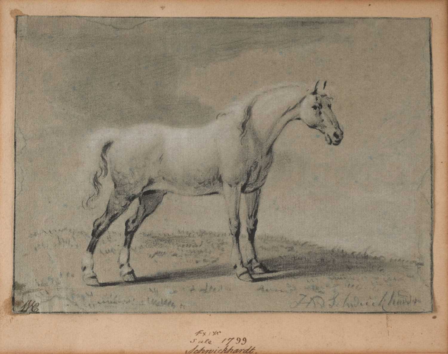 Lot 29 - Schweickhardt (Hendrik Willem, 1746-1797). Study of a Dapple Grey Horse, black chalk