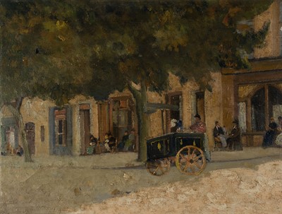 Lot 204 - French School. Parisian Street Scene, late 19th/early 20th century, oil