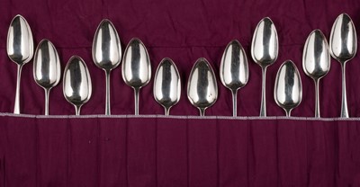 Lot 721 - Spoons. A collection of George III silver serving spoons, by Richard Crossley, London, 1800