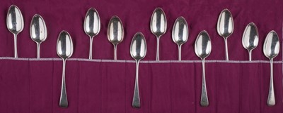Lot 720 - Spoons. A collection of George III silver dessert spoons, by Richard Crossley, London, 1798