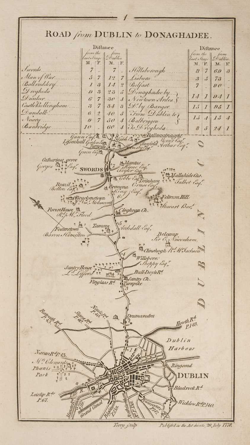 Lot 55 - Taylor (George & Skinner, Andrew). Map of the Roads of Ireland, Surveyed 1777
