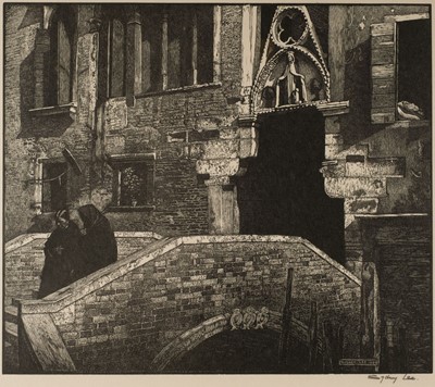 Lot 351 - Lee (Sydney, 1866-1949). Ponte Paradiso, Venice, 1927