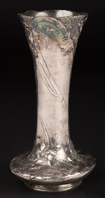 Lot 648 - Art Nouveau. A Christofle silver plated vase, circa 1900