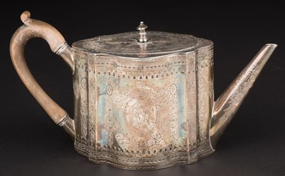 Lot 728 - Teapot. A Victorian silver teapot by John, Edward, Walter & John Barnard, London, 1875