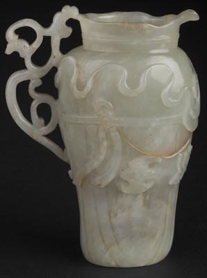 Lot 580 - Jade. A Chinese jade libation jug, probably 19th century