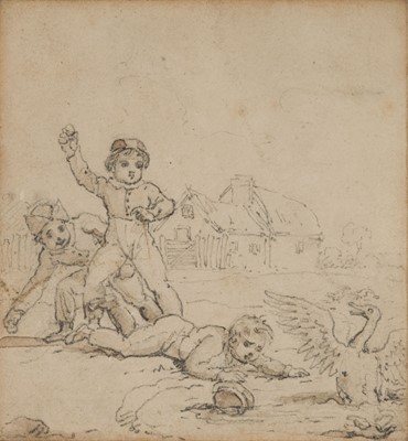 Lot 110 - Stothard (Thomas, 1755-1834). Boys throwing stones at a Goose