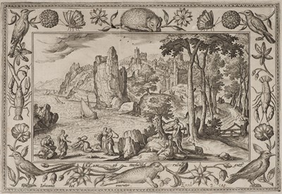 Lot 61 - Collaert (Adriaen, circa 1560-1618). Pharaoh's Daughter Finding Moses..., 1584
