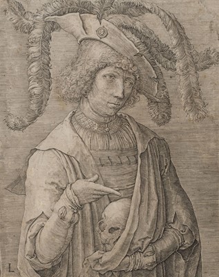 Lot 50 - Leyden (Lucas van, 1494-1533). Young Man with Skull, circa 1519