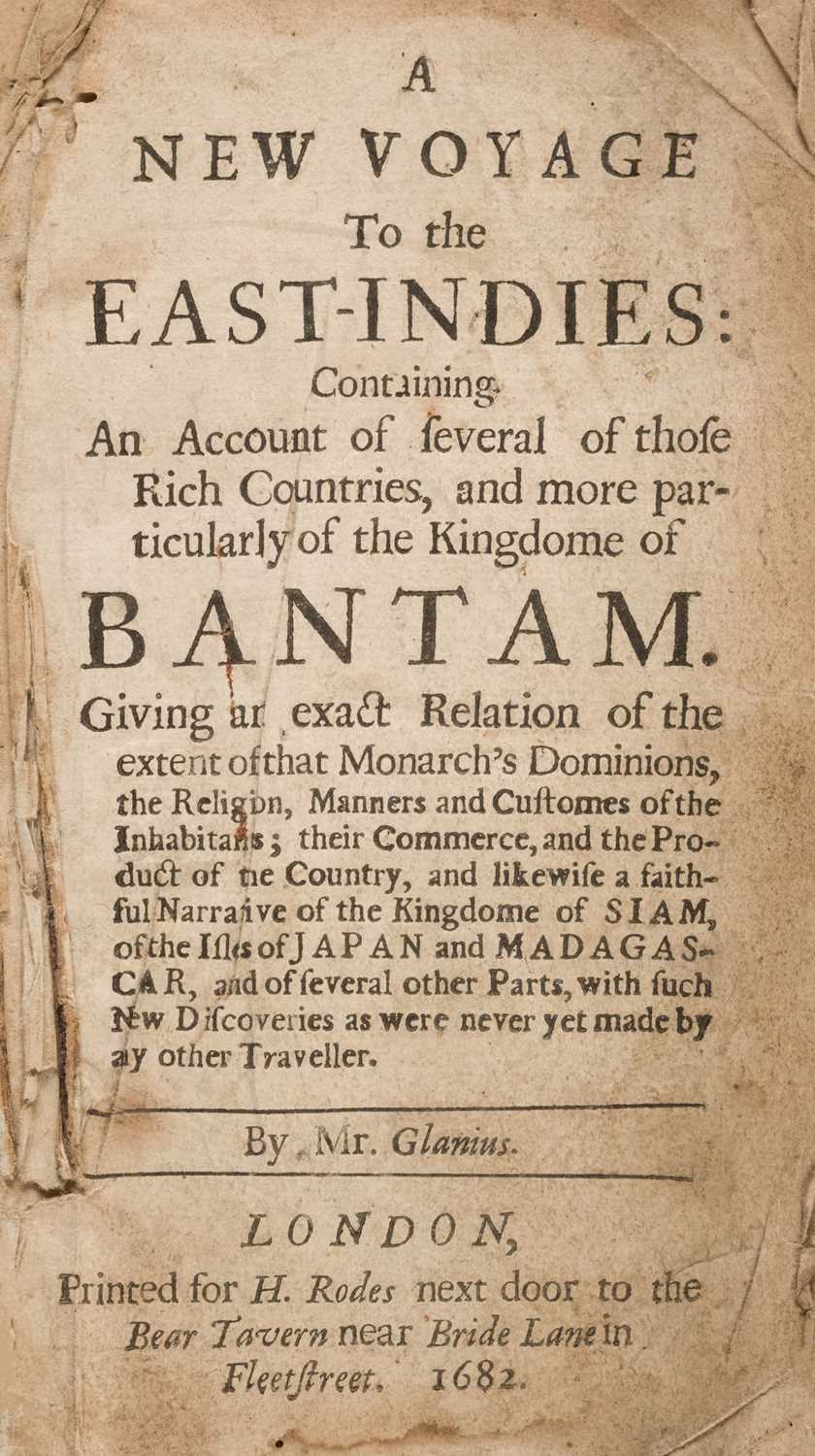 Lot 7 - Glanius (W.) A New Voyage to the East-Indies, 1st edition, 1682