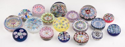 Lot 624 - Paperweights. Six Peter McDougall millifiori glass paperweights