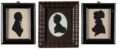Lot 119 - Silhouette Portraits. Silhouette portrait of a lady, early-mid 19th century, & 8 others