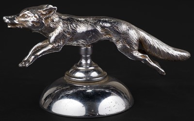 Lot 657 - Car mascot. A vintage chrome car mascot in the form of a running fox