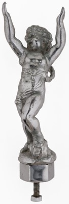 Lot 656 - Car mascot. A vintage chrome car mascot in the form of a putto, circa 1950s