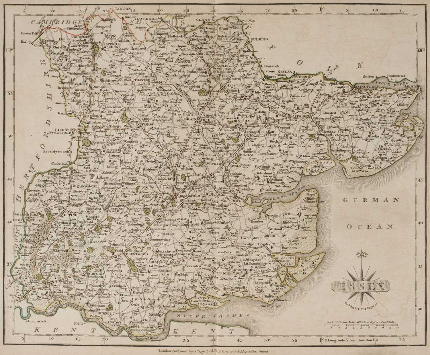 Lot 36 - Cary (John). Cary's New and Correct English Atlas, 1793